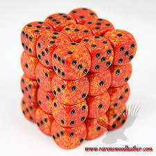 Speckled Dice - Fire 36 D6