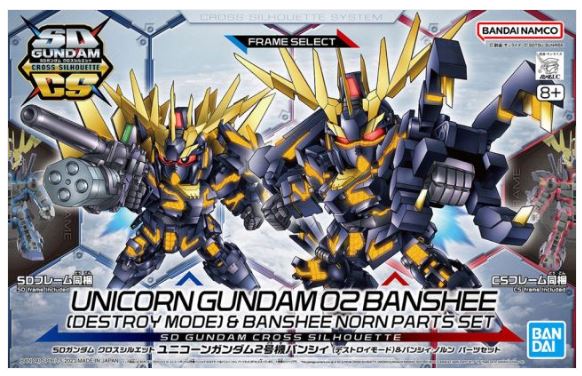 SD GUNDAM - CROSS SILHOUETTE-  UNICORN GUNDAM 02 BANSHEE (DESTROY MODE) & BANSHEE NORN PARTS SET