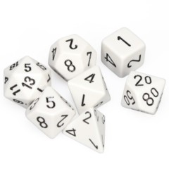 Opaque White/Black Polyhedral 7-Die Set