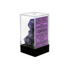 Opaque Purple/White Polyhedral 7-Die Set