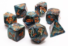 CHX30049 Lab Dice - Lustrous Alpestris/Orange 7-Piece Dice Set