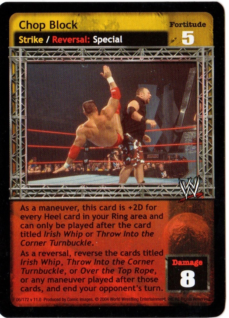 Chop Block - WWE Raw Deal » Maneuvers » Strikes - Carte Blanche Hobbies