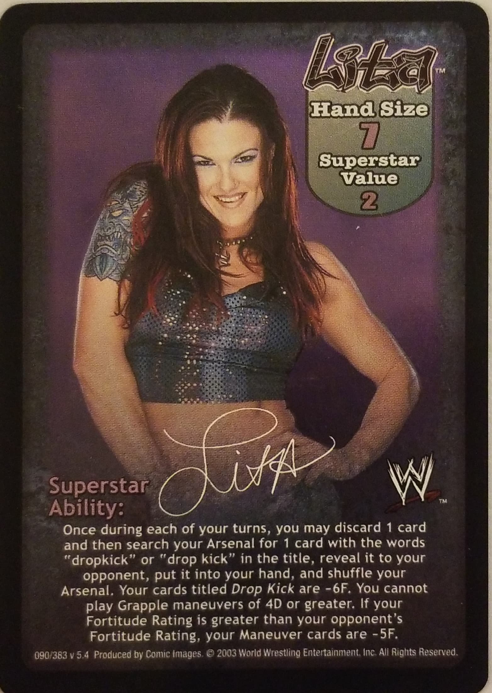 Lita face card - WWE Raw Deal » Superstar cards » Lita - Carte Blanche  Hobbies