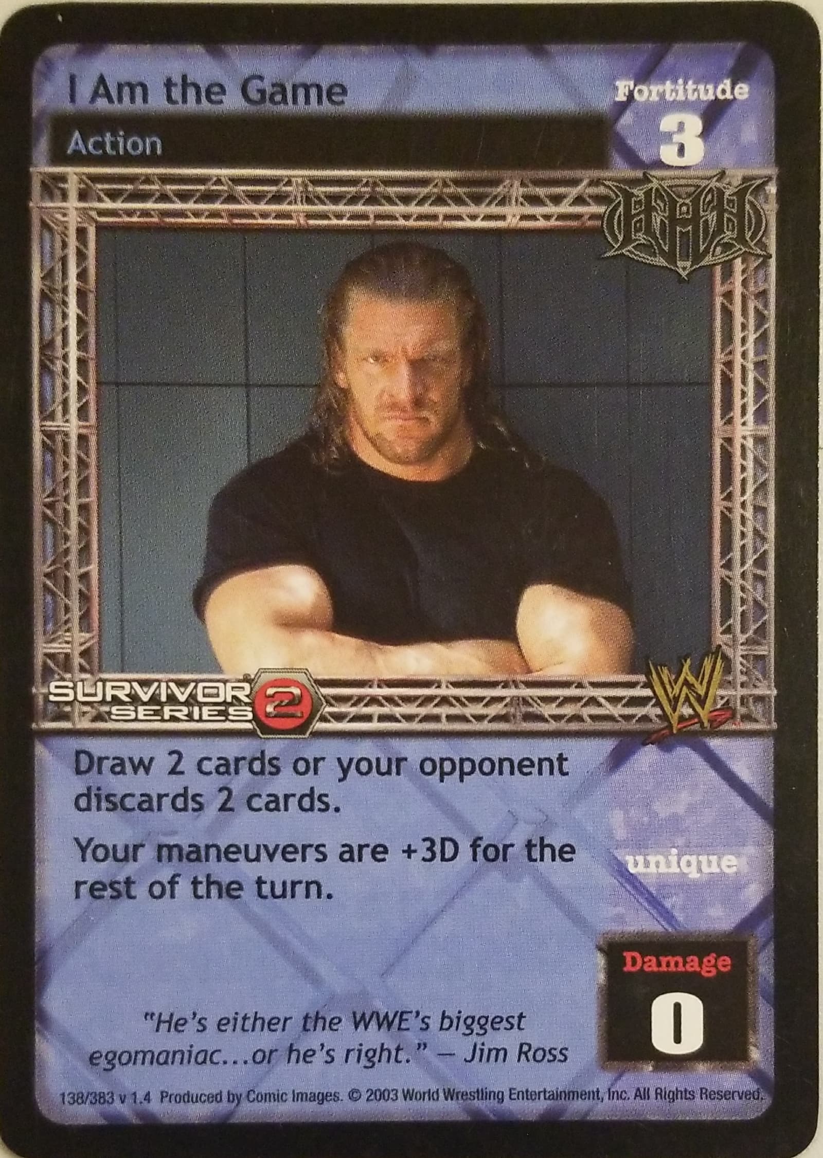 I Am the Game - WWE Raw Deal » Superstar cards » Triple H - Carte Blanche  Hobbies