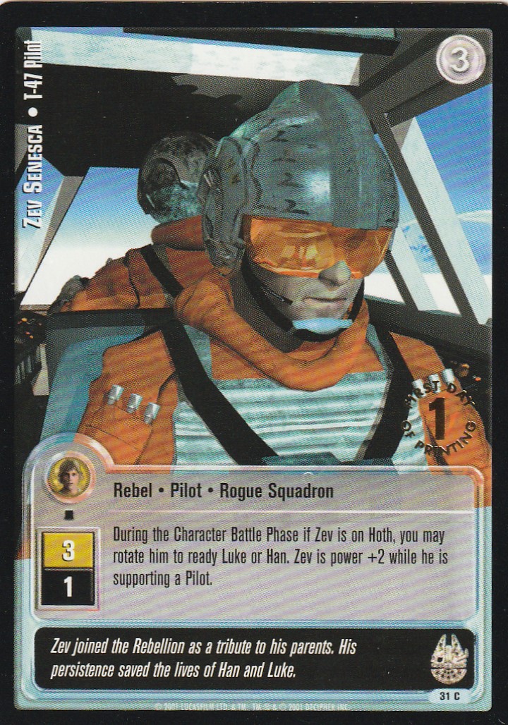 Zev Senesca - T-47 Pilot - 1st Day Stamped