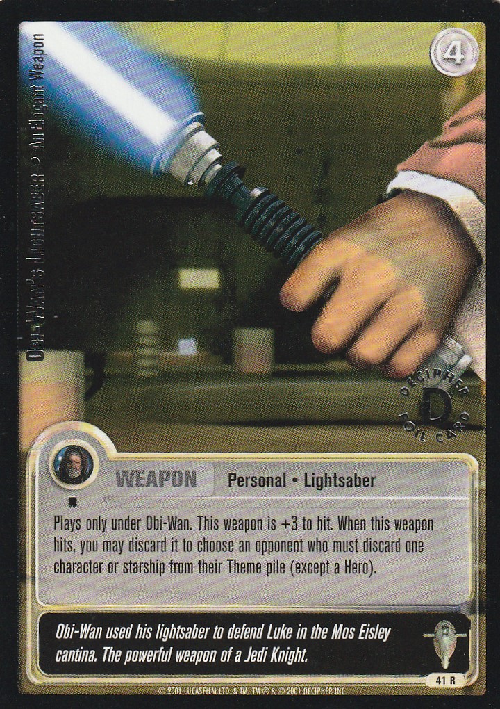 Obi-Wans Lightsaber - An ElegantWeapon - Silver Stamped