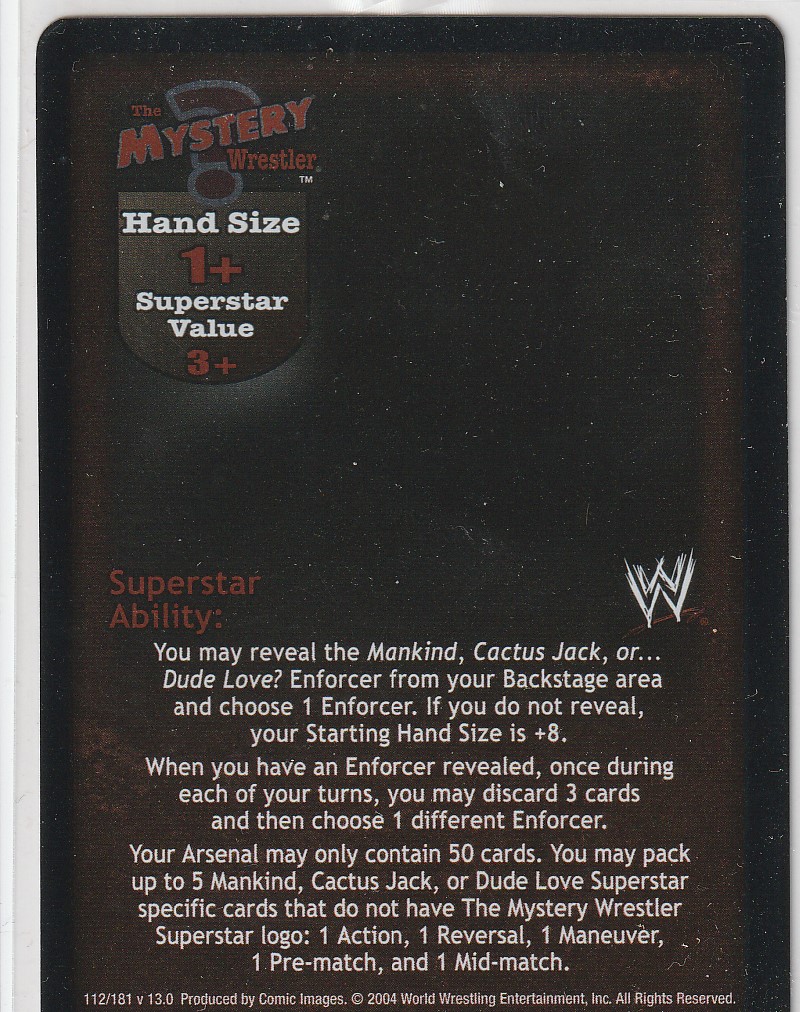 The Mystery Wrestler Superstar Card