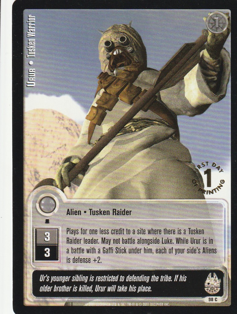 Urur - Tusken Warrior - 1st Day Stamped