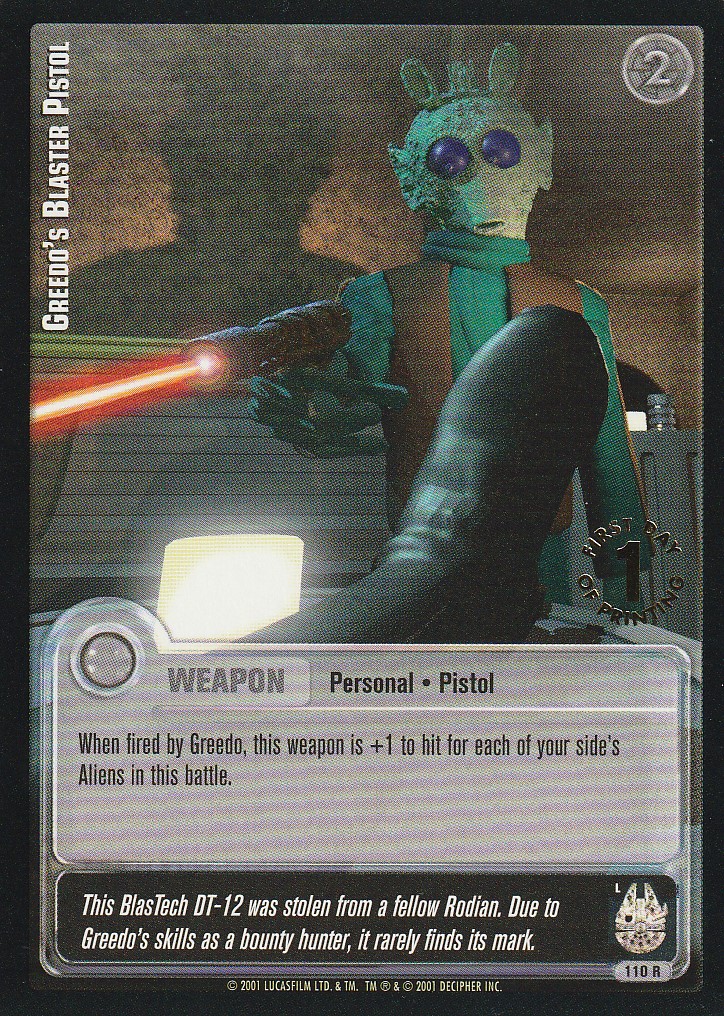 Greedos Blaster Pistol (L) - 1st Day Stamped