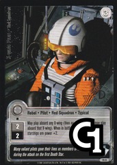 X-Wing Pilot - Red Squadron - Silver Stamped