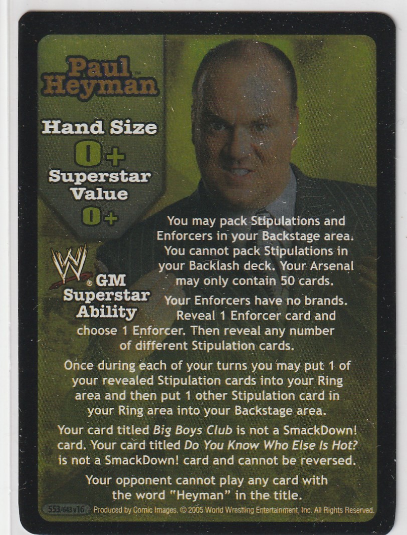 Paul Heyman Superstar Card (SS3)