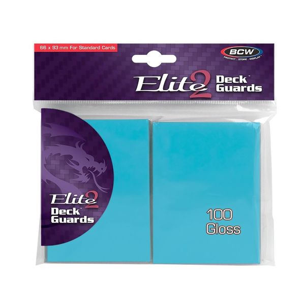 BCW Deck Guard: Elite2 Gloss sleeves - Azure (100ct)