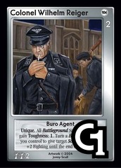 Colonel Wilhelm Reiger, Buro Agent