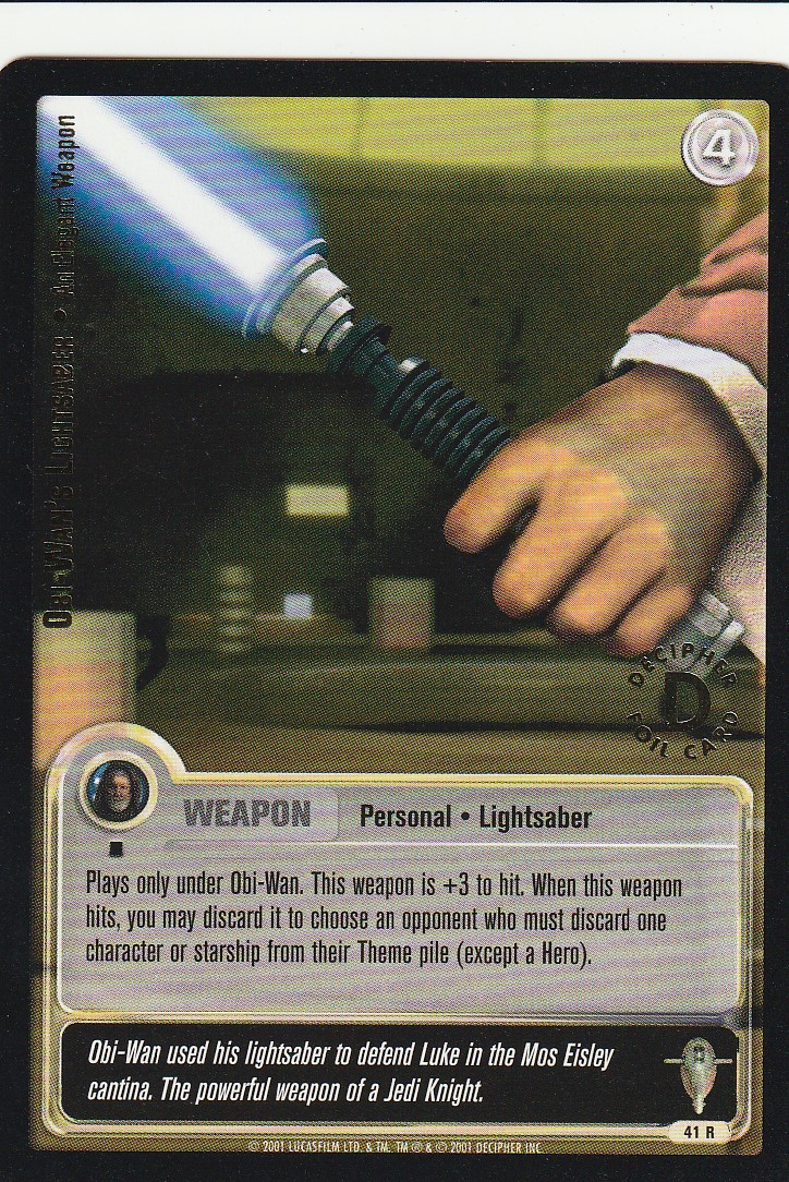 Obi-Wans Lightsaber - An ElegantWeapon - Gold Stamped