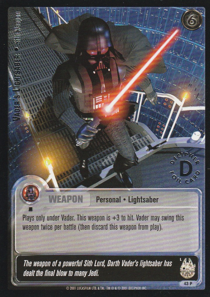 Vaders Lightsaber - SithWeapon (L) - Silver Stamped