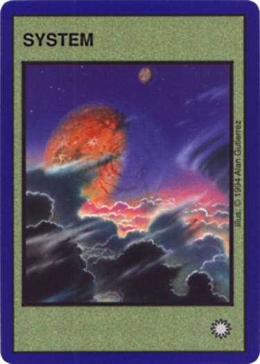 System V [Red-veined moon, aqua clouds]
