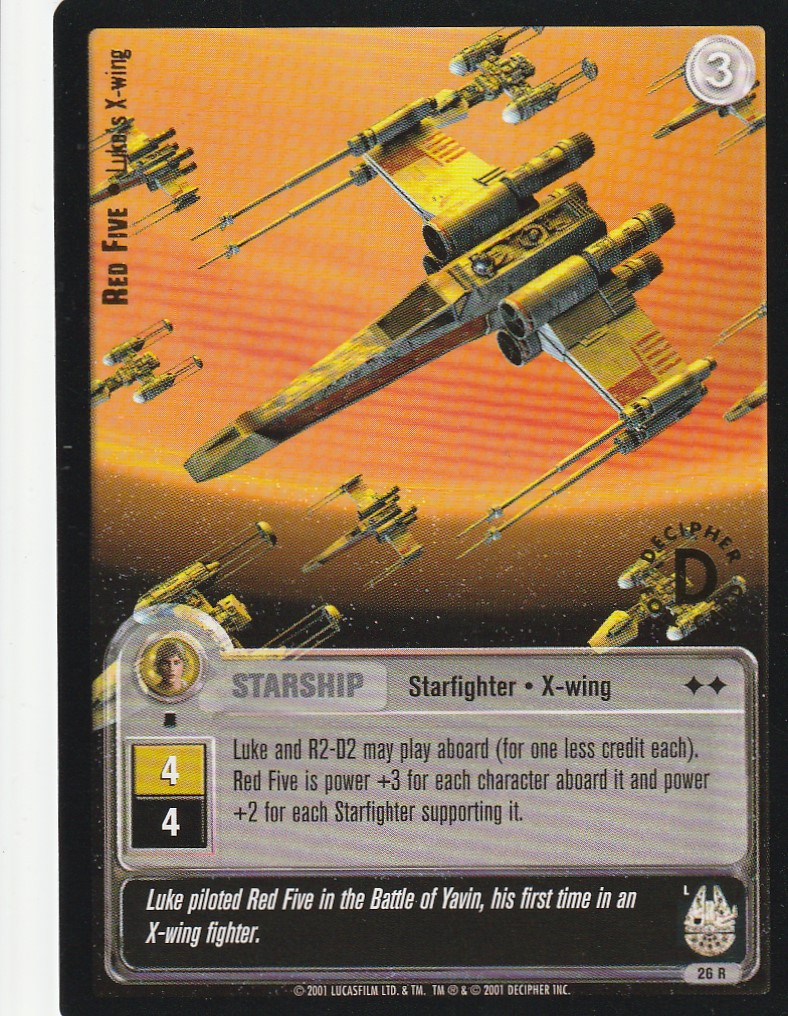 Red Five - Lukes X-wing (L) - Gold Stamped