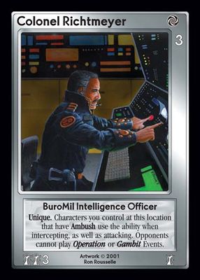 Colonel Richtmeyer, BuroMil Intelligence Officer
