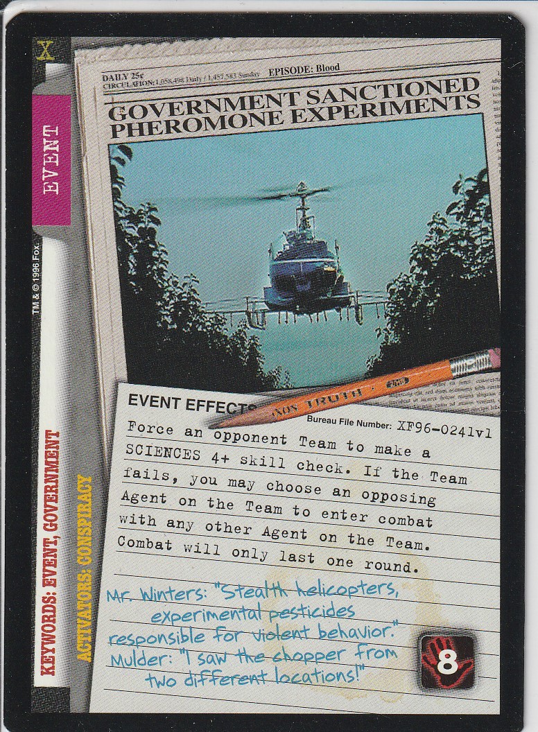 Government Sanctioned Pheromone Experiments