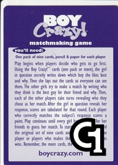 Boy Crazy Matchmaking Game Rule Card