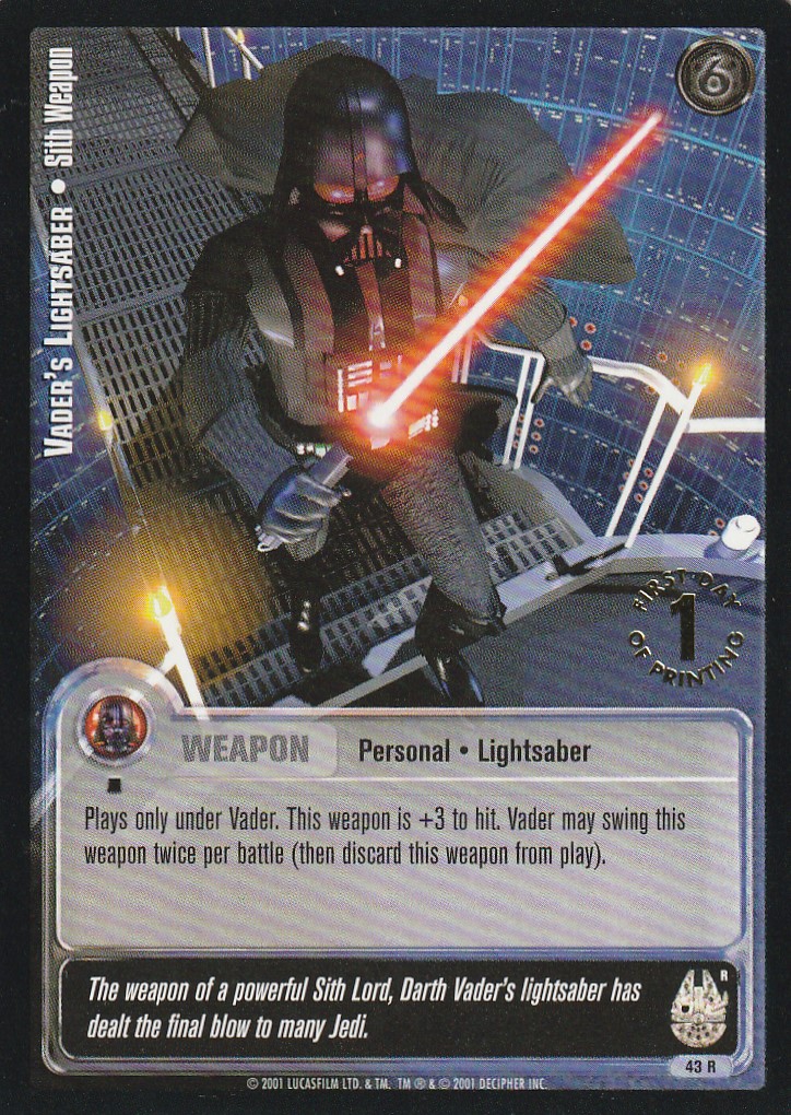 Vaders Lightsaber - SithWeapon (R) - 1st Day Stamped