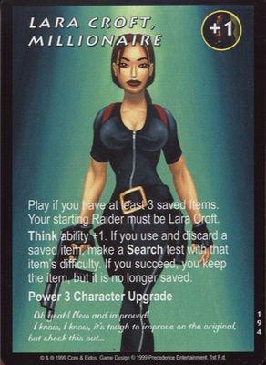 Lara Croft, Millionaire