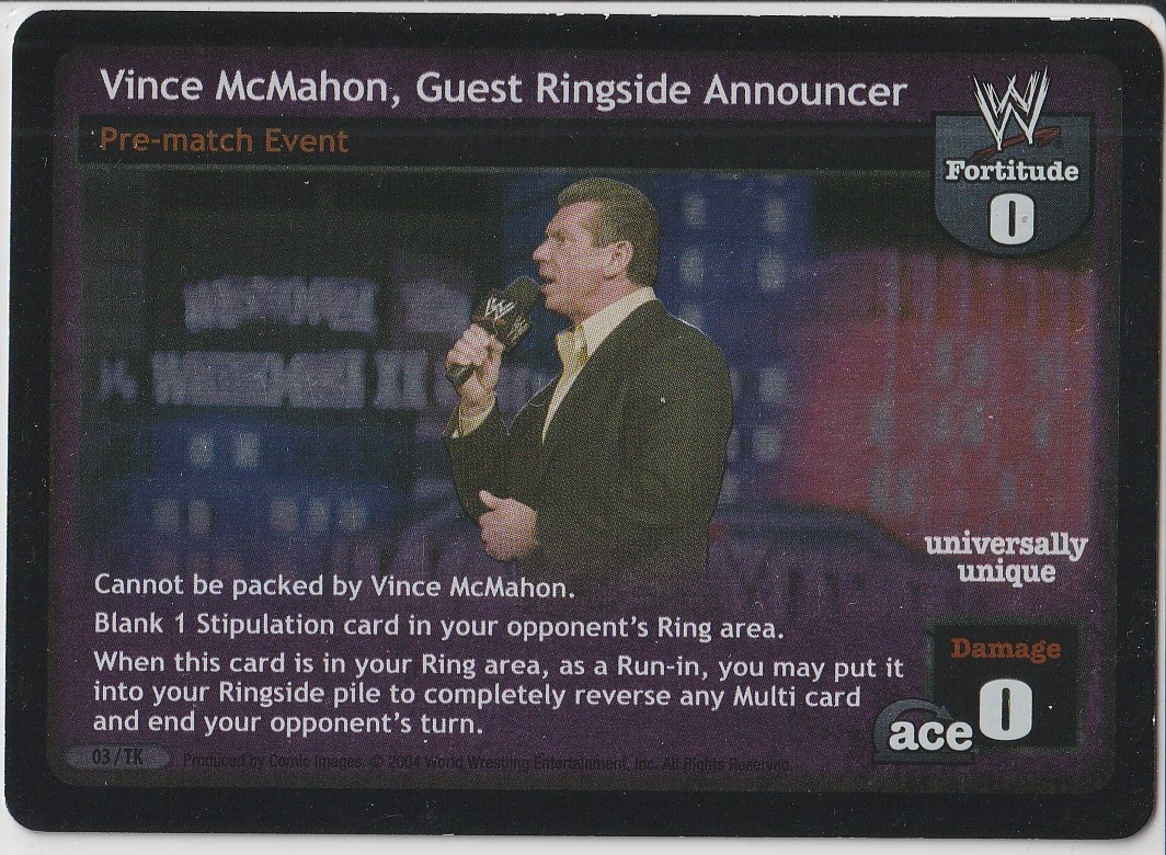 Vince McMahon, Guest Ringside Announcer
