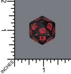 Spindown Dice (D-20) - The Brothers' War (Black Speckle w/Red)