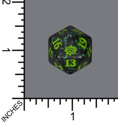 Spindown Dice (D-20) - The Brothers' War (Black Speckle w/Green)