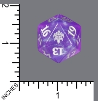 Spindown Dice (D-20) - Throne of Eldraine (JUMBO Purple shimmer w/Silver)
