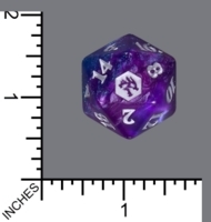 Randomized Non Spindown Dice (D-20) - Adv in the Forgotten Realms (JUMBO Purple & Blue Glitter w/ Silver) Gift Bundle Edition