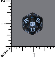 Spindown Dice (D-20) - The Brothers' War (Black Speckle w/Blue)