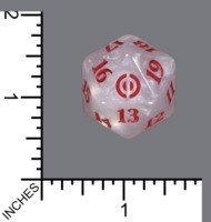 Spindown Dice (D-20) - Phyrexia: All Will Be One (JUMBO Porcelain pearl with Red)