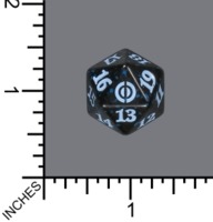 Spindown Dice (D-20) - Phyrexia: All Will Be One (Black w/blue)