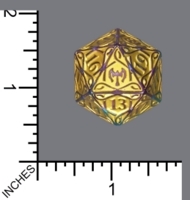 Spindown Dice (D-20) - Kaldheim (JUMBO Gold/Iridescent Blue)