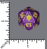 Spindown Dice (D-20) - Throne of Eldraine (JUMBO Purple pearl w/Gold)