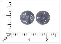 Dice - (D-6) Unsanctioned (Silver w/White)