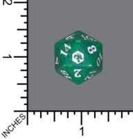 Randomized Non Spindown Dice (D-20) - Adventures in the Forgotten Realms (Green)