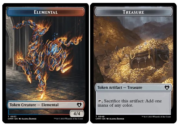Token - Elemental (0037) // Treasure (0048) - Foil