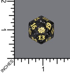 Spindown Dice (D-20) - The Brothers' War (Black Speckle w/White)