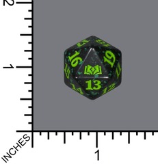 Spindown Dice (D-20) - Wilds of Eldraine (Black Speckle w/green)