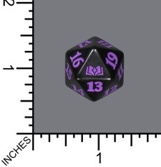 Spindown Dice (D-20) - Wilds of Eldraine (Black Speckle w/purple)