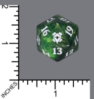 Spindown Dice (D-20) - Zendikar Rising (JUMBO Green Pearl w/White)