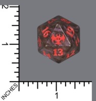 Spindown Dice (D-20) - Crimson Vow (JUMBO Black/Purple Gemini w/Red)