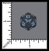 Spindown Dice (D-20) - Duskmourn: House of Horror (Black w/blue)