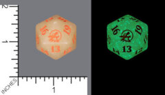 Spindown Dice (D-20) - Innistrad: Midnight Hunt JUMBO (Peach w/Orange - glows in the dark)