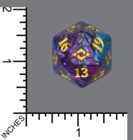 Spindown Dice (D-20) - Modern Horizons 2 (JUMBO Blue/Purple Gemini w/Gold)