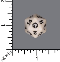 Randomized Non Spindown Dice (D-20) - Adventures in the Forgotten Realms (White)