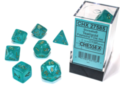 Borealis® Polyhedral Teal/gold Luminary™ 7-Die Set CHX 27585