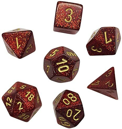 20504 Glitter Mini-hedral™ Ruby/gold 7-Die Set